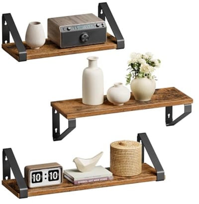 Industriële wandplanken set van 3 - Zwevende planken met vintage look voor decoratie en opbergruimte