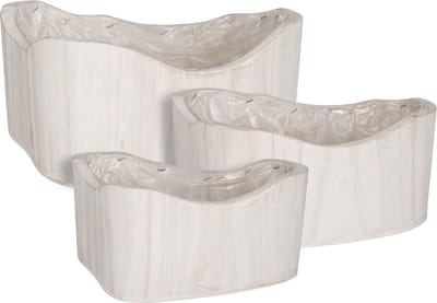 Mica Decorations Maud Bloempotten Set - 36.5x30x15 cm - Hout - Wit