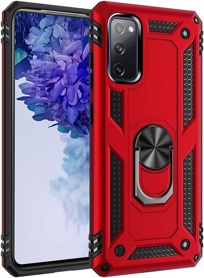 Ring Armor hoesje Geschikt voor Samsung Galaxy S20 - Rood - Draaibare standaard - Magneet - ZT Accessoires