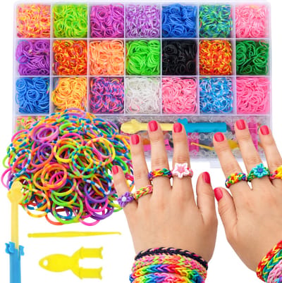 Armbandjes Maken Set - 6800 Elastiekjes in 22 Kleuren - DIY Sieraden Knutselset en Accessoires - voor Kinderen vanaf 8 Jaar - Meisjes