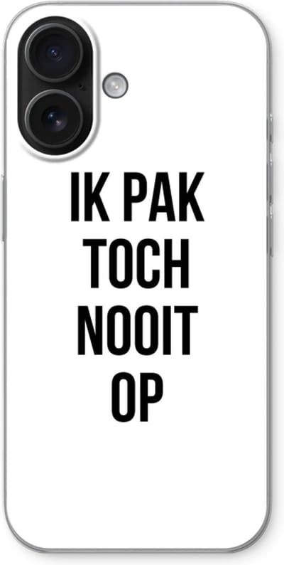 Case Company® - Hoesje geschikt voor iPhone 16 hoesje - Ik pak nooit op - Soft Cover Telefoonhoesje - Bescherming aan alle Kanten en Schermrand