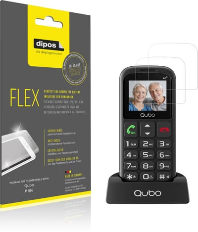 dipos – 2x Beschermfolie geschikt voor Qubo P186 | 3D Full Cover Screenprotector | 100% Passend