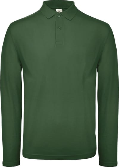 B&C ID.001 Men's long-sleeve polo shirt CGPUI12 - Bottle Green - L