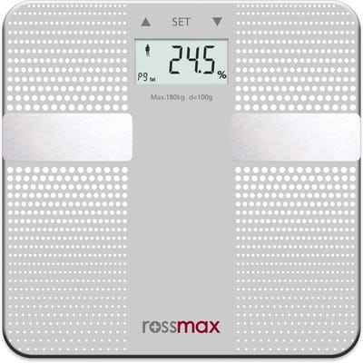 Rossmax WF260 Personenweegschaal - Met Uitgebreide Lichaamsanalyse met Vetpercentage - BMI - BMR - Spiermassa - Digitaal - Geheugen - Persoonlijke Doelen Instellen - Wit