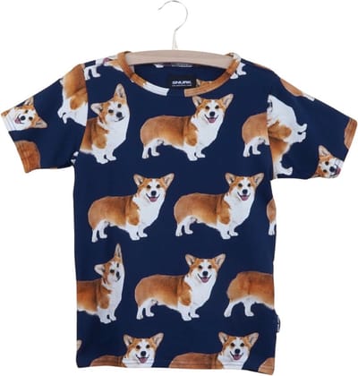 Snurk Corgi Navy T-shirt en Korte broek set Kinderen - Maat 128