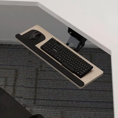 Toetsenbordlade Onder Bureau - Verstelbaar Platform - Ergonomisch Werken - 360 Graden Draaibaar - 75x25cm - Zwart