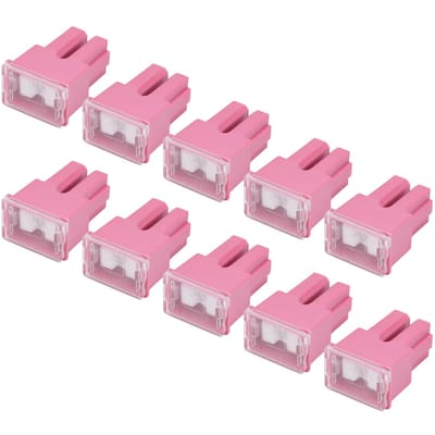 10 STUKS Langzaam Werkende Zekeringen 30A 32V Dubbele Rechte Vrouwelijke Terminal Push-in Type Zekering Set voor Auto's Vrachtwagens pink