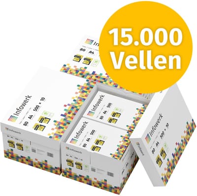 NIEUW: Infowerk Printerpapier Kopieerpapier 15000 Vel 30 x 500 A4 Premium Extra Wit CIE 160 Testwinnaar PEFC-gecertificeerd