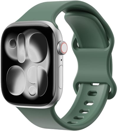 SBG Siliconen Bandje Geschikt voor Apple Watch Ultra | 49MM | Sport Horlogeband Donker Groen