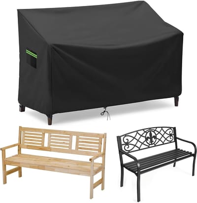 Famanu - 2/3/4-zits tuinbankhoes, waterdicht, winterbestendig, 420D Oxford-weefsel, winddicht, zonlicht- en lichtbestendig, voor terrasbanken buiten, 193 x 66 x 63/89 cm