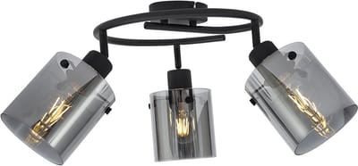 QAZQA domo - Moderne Plafondlamp - 3 lichts - Ø 40 cm - Zwart - Woonkamer | Slaapkamer | Keuken
