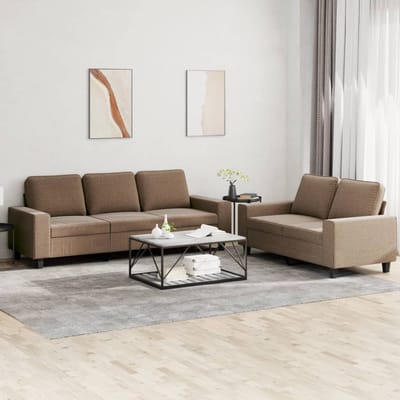 vidaXL - 2-delige - Loungeset - stof - bruin