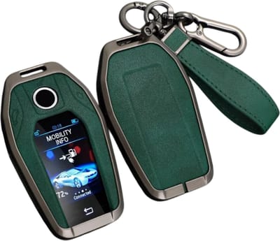 Zink Legering Auto Sleutel Hoes Geschikt Voor BMW G05 X 5 G30 G12 G11 G32 G31 5 7 Series I8 I12 I15 G01 X3 G02 G07 Slimme Luxe Accessoire Led Display Groen