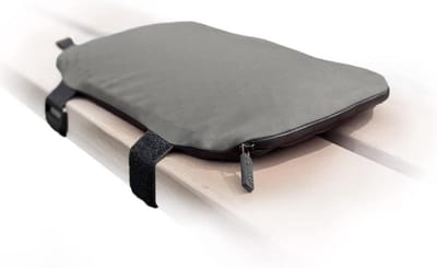 Mosh Kamper Outdoor gelzitkussen met karabijnhaak, outdoor zitmat/gelkussen, waterdicht, draagbaar, zitonderlegger van Oxford-stof (antraciet/zwart)