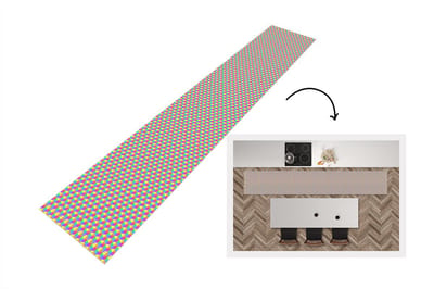 Keukenloper - Loper keuken - Hexagon - Regenboog - Patroon - 300x50 cm - Keukenloper vinyl