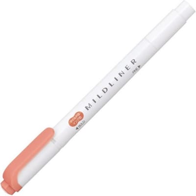 Zebra Mildliner Double-Sided Highlighter - Fine / Bold – Mild Vermilion / WKT7