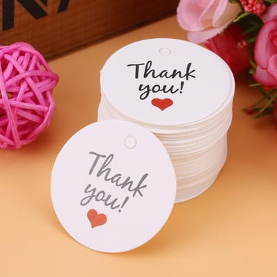 100 stuks Wit Handgemaakt Hanglabel Huwelijksbedankje Cadeau Dessertlabels Sieraden Prijskaartje #2 white