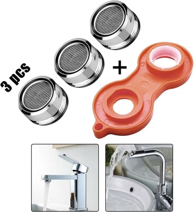3 Stuks - Universele Perlator - Sleutel Kranen - Sanitair Kranen - M20, M22, M24, M28 - 3x M24 Perlators - LOUZIR