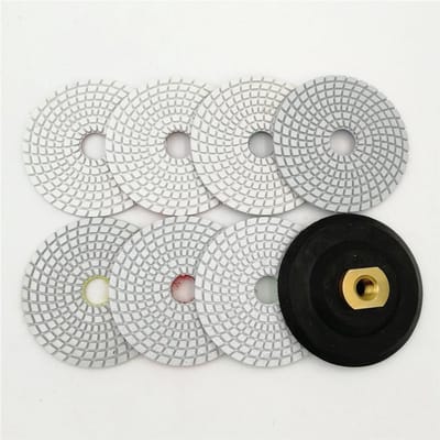 Set van 7 Diamant Polijstpads 4 Inch Nat Voor Graniet en Marmer