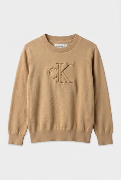 Calvin Klein Boys Quilted Monogram Sweater Sandy Beige Taglia: 4 | Maglioni Outlet | kids | Marrone
