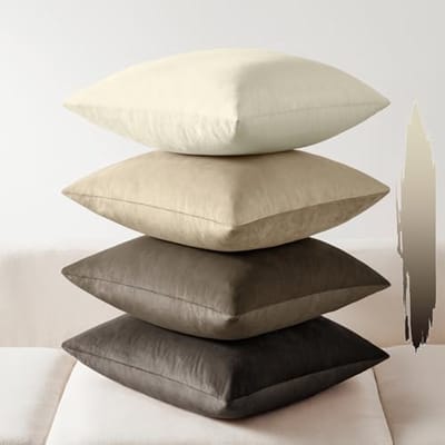 Decoratieve set van 4 fluweelzachte kussenhoezen 45x45 cm in effen kleuren voor bank en slaapkamer