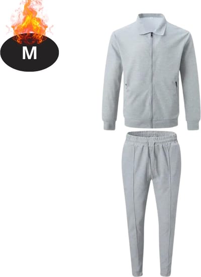 Nivard Joggingpak - Huispak - Volwassenen - Trainingspak - Comfortabel - Joggingsbroek - Tracksuit - Heren - Rits - Grijs - M