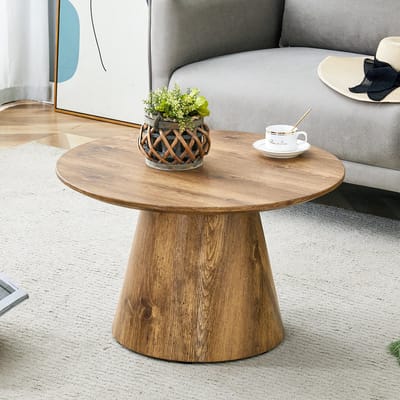 PHOEBE CAT Salontafel - Ronde bijzettafel - Houtnerf - Diameter 60 cm - Natuurlijke