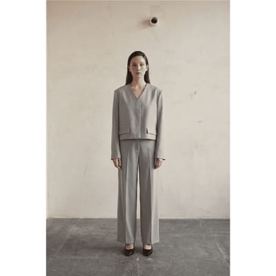 V-hals Getailleerde Cropped Jas