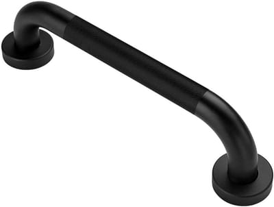 Veiligheidsgreep Badkamer - Steunbeugel Wand - Veilig Douchen - 6 Bevestigingspunten - 40 cm Lengte - Mat Zwart