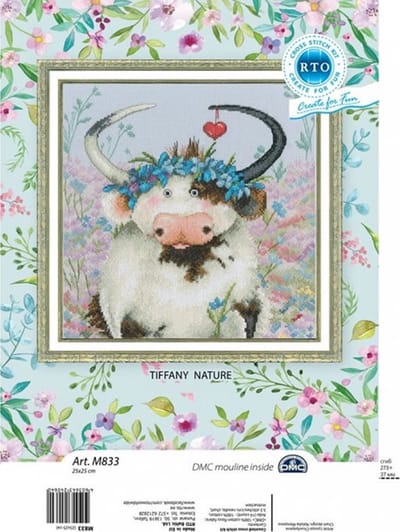 borduurpakket stier met bloemen