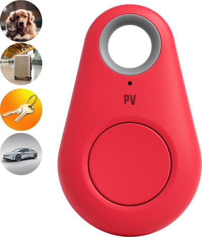 PureVolt Mini Bluetooth Tracker - Draagbare Bluetooth Tracker voor Huisdieren, Sleutels & Bagage - Real-Time Locatiebepaling - Waterdicht & Compact - Geschikt voor iOS & Android - Roze