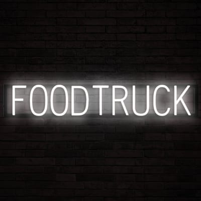 FOODTRUCK - Lichtreclame Neon LED bord verlicht | SpellBrite | 90,29 x 16 cm | 6 Dimstanden & 8 Lichtanimaties | Reclamebord neon verlichting
