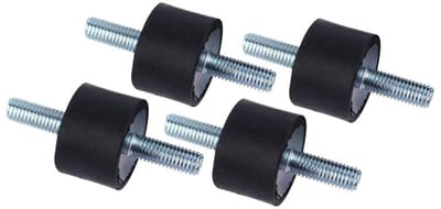 Anti-vibratie houders, 30 x 20 mm, rubber isolatie, 4 stuks, trillingvrij, zwart, voor optimale stabiliteit