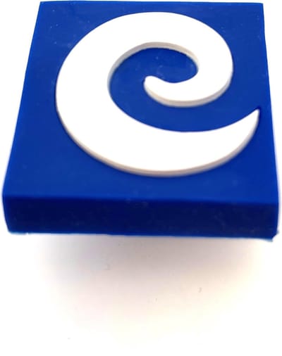 AVENUE decoration meubelknop - model "Ed" - 40 x 40 mm - silicone blauw