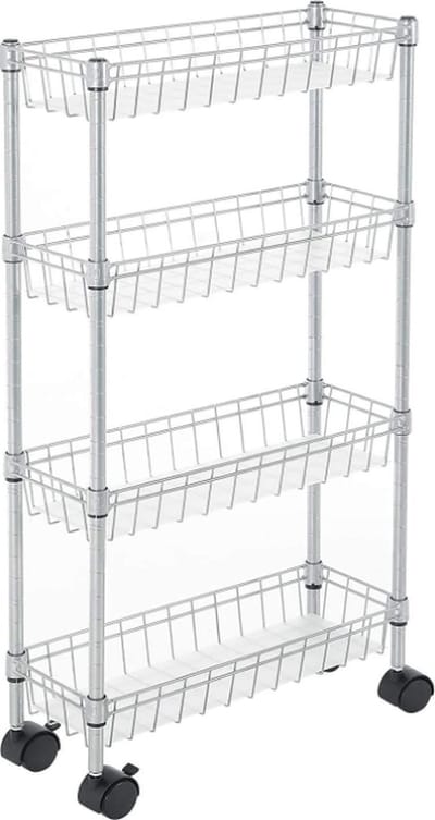 MIRA Home - Trolley - Keukentrolley - Keukenrek - Serveerwagen - Modern - Keuken - Metaal - 40x16x80cm