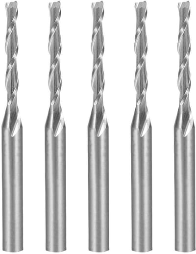 sourcing map 5 stuks schachtfrees, 1/8 inch schacht 2,0 mm x 15 mm, hardmetaal, platte neus, CNC-frees