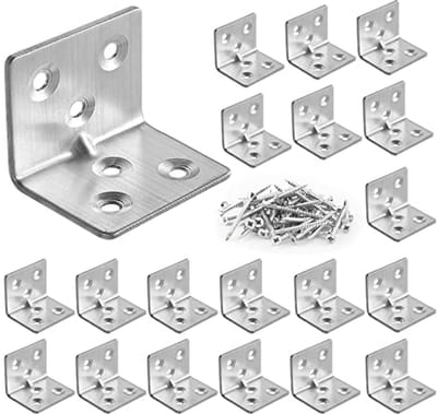 Roestvrijstalen Hoekverbinders - 20 Stuks 30x30x38 mm voor Houten Meubels