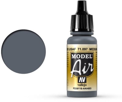 Vallejo Hobbyverf Schepen - 71097 Model Air Medium Gunship Grey - Acryl Verf flesje - 17 ml