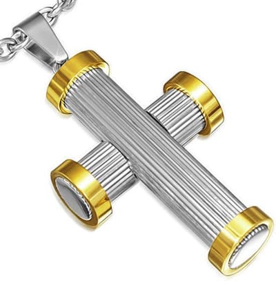Amanto Ketting Daaf - 316L Staal - Kruis - 31x44mm - 60cm