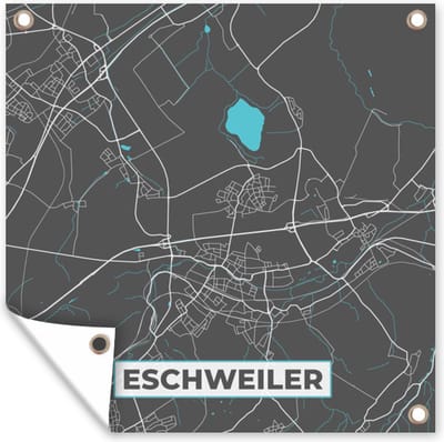 Tuin poster Stadskaart – Eschweiler – Duitsland – Plattegrond – Kaart - 200x200 cm - Tuindoek