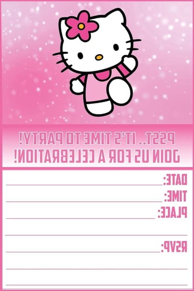 Verjaardagsuitnodigingen - Feestkaarten Uitnodigingen - Verjaardagsfeest Organiseren - Schattig Katten Design - 30 stuks - Roze