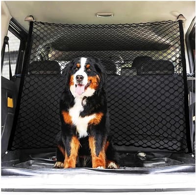 Hondenrek Auto Kofferbak - Veiligheidsnet Huisdieren - Veilige Autoritten - Duurzaam Nylon Mesh - Universeel Verstelbaar - Zwart