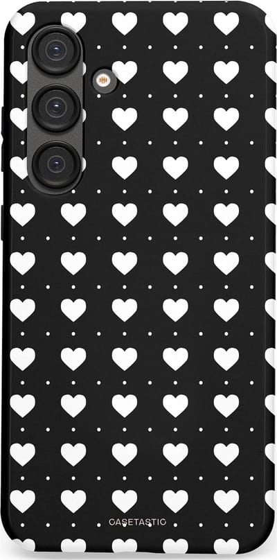 Casetastic Hoesje Geschikt voor Samsung S25 Plus - Stijlvolle Beschermende Duo-layer Case - Stipjes en Hartjes