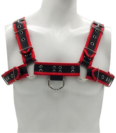 Rouge - Lederen Borstharnas voor Heren - Maat L/XL - Zwart/Rood