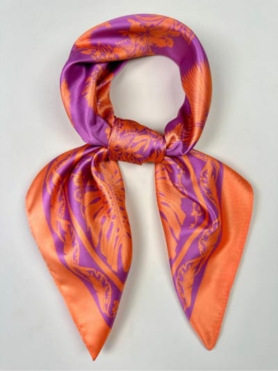 Sjaaltje met print - bandana met print - haarband - sjaaltje meerkleurig - bandana - bandana sjaaltje - sjaaltje voor dames hals - sjaaltje voor aan tas - oranje sjaal - oranje sjaal - Wk 2026 - oranje - orange - oranje accessoire