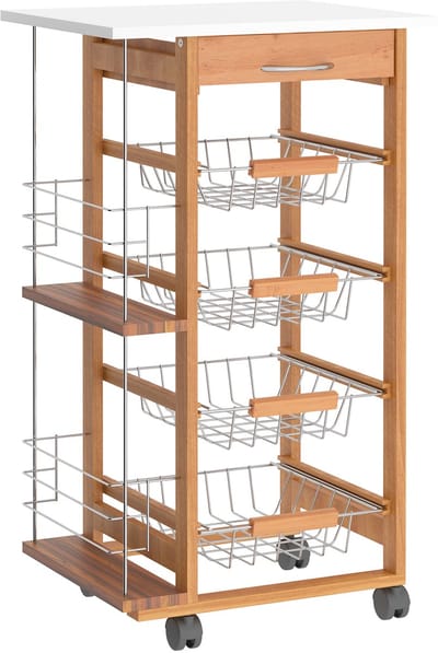 HOMCOM-Keukenkar-47x37x83cm-Metaal-Bruin