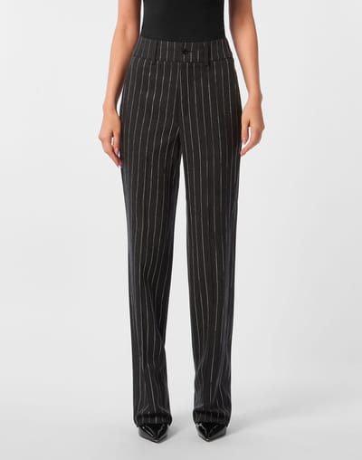 Pinstriped Straight Lady Trousers