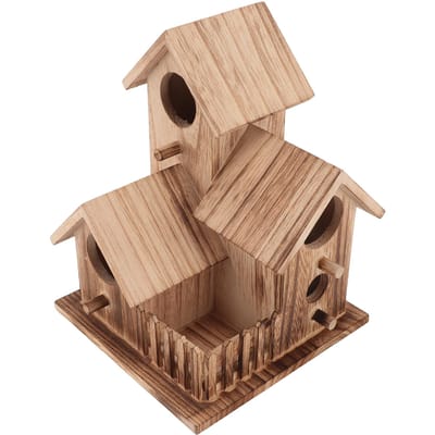 Nichoir en bois avec toits, pour petits oiseaux, pour l'intérieur et l'extérieur