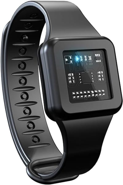 Armbanden muggenbescherming, ultrasoon, elektronisch horloge, anti-muggenklok met USB-opladen, herbruikbaar, voor wandelen, kamperen in de open lucht