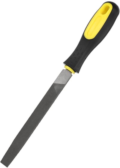 Dailygoods - Platte Metalen Vijl 15,5 cm - High Carbon Steel Hand Vijl met PVC Grip
